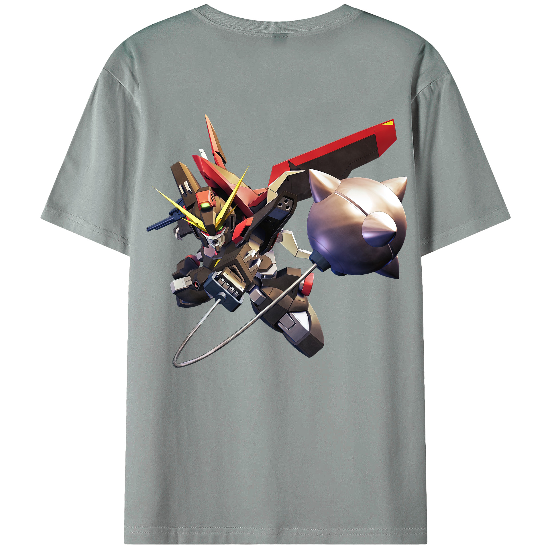 （画像用） 機動戦士ガンダム Mobile Suit Gundam 綿100％ メンズ半袖Tシャツ（バックプリント） 通気性